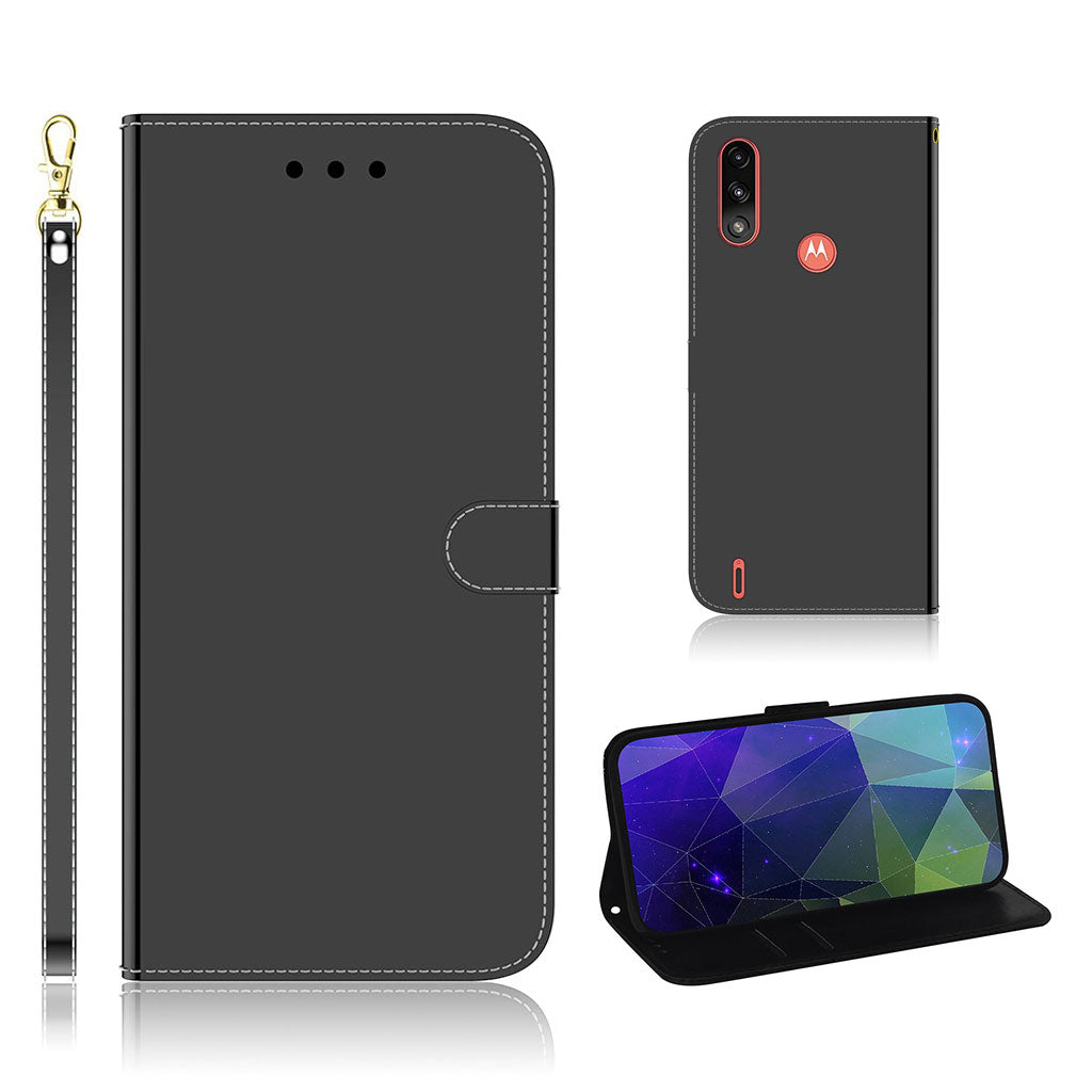 Mirror Motorola Moto E7 Power flip case - Black