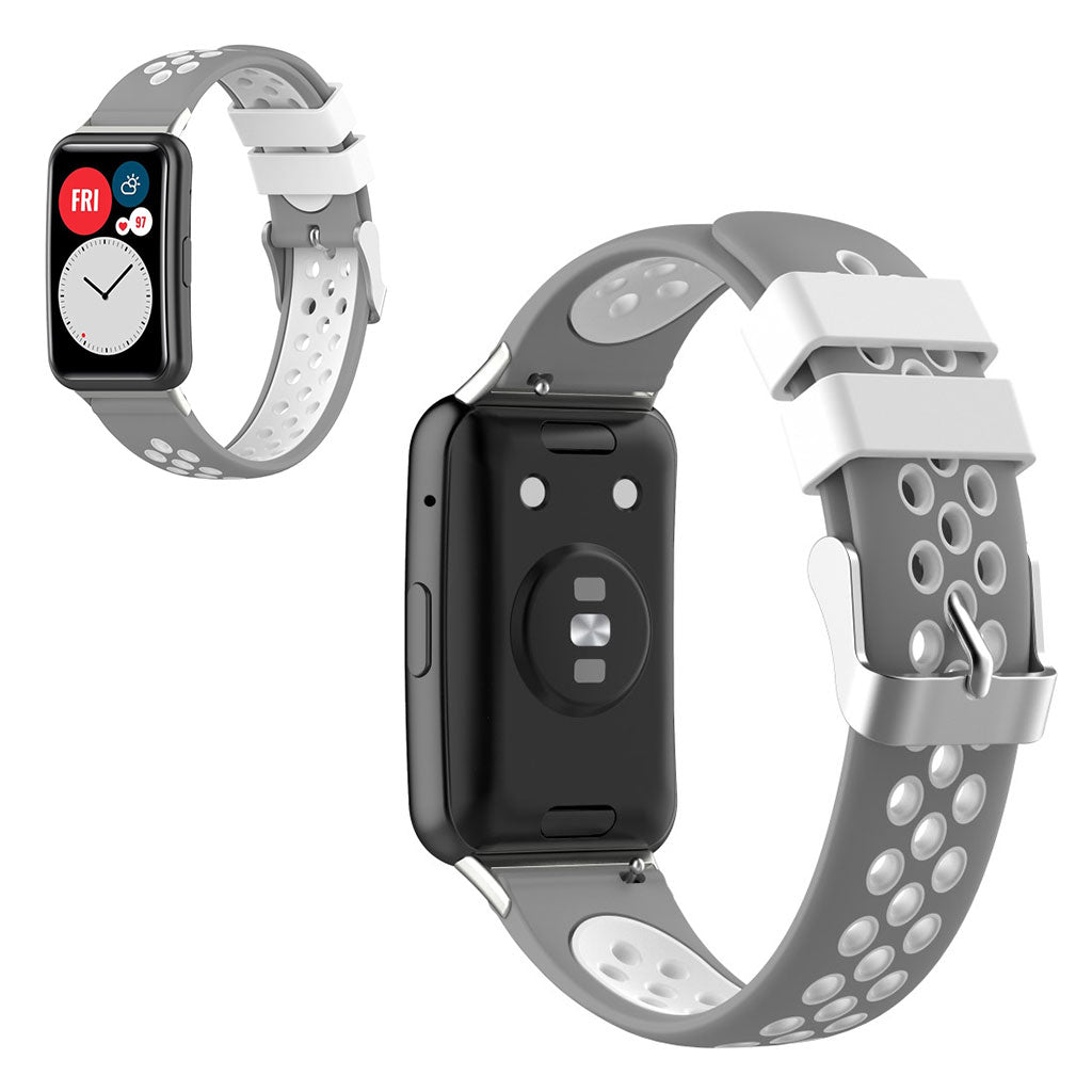 Huawei Watch Fit two-tone silicone watch band - Grey / White